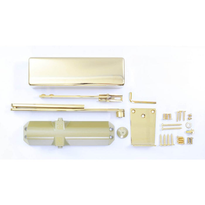 Overhead Door Closer Fire Rated Polished Brass Adjustable Closing Speed 80kg - Image 2