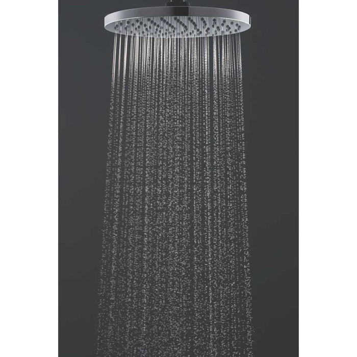 Shower Head Tilt Rain Jet Plastic Chrome Single Spray Modern Round 205mm - Image 2