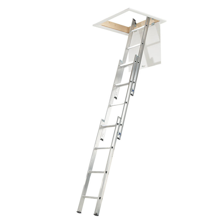 Loft Ladder Aluminium 3 Section Folding Attic Stairs Anti Slip Indoor 3.12m - Image 1