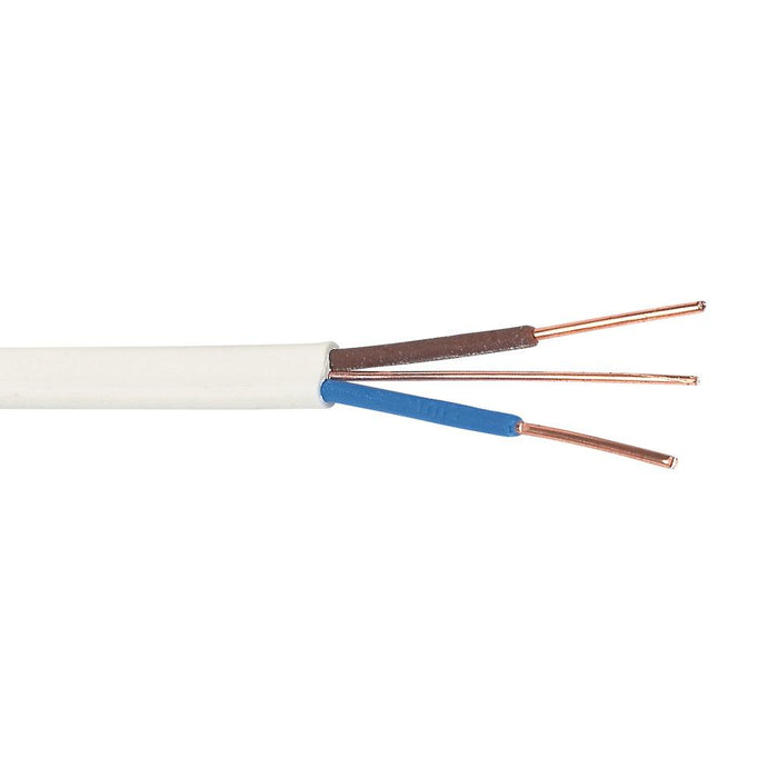 Prysmian Cable 6242B Twin & Earth Cable White 2-Core Indoor 2.5mm² x 100m - Image 1