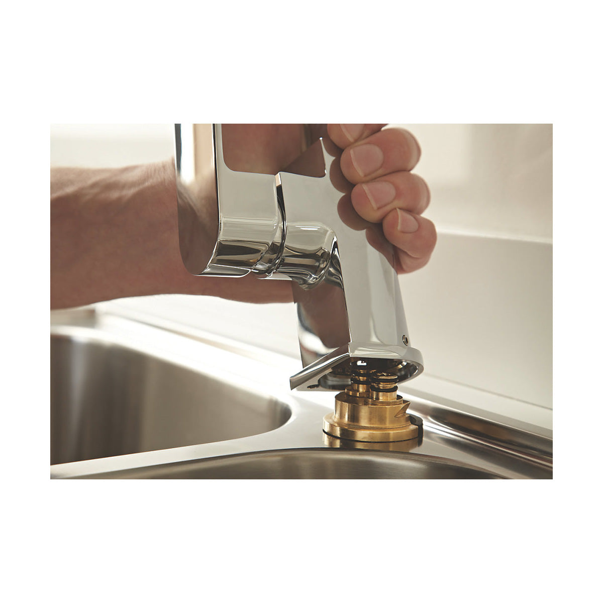 Bristan Kitchen Sink Tap Mono Mixer Chrome Double Lever Ceramic Disc Faucet - Image 2