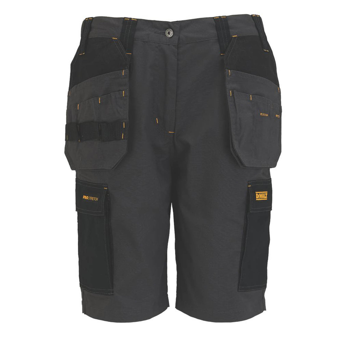 DeWalt Work Short Womens Grey Black Breathable Multi Pockets Stretch Size 14 - Image 1