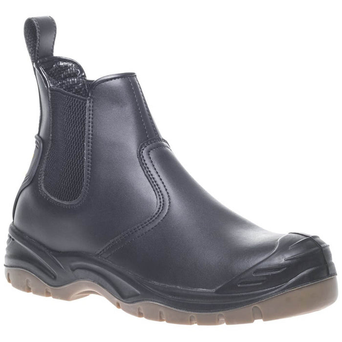 Mens Safety Work Boots Dealer Slip On Black Steel Toe Cap Comfort Size 9 - Image 1