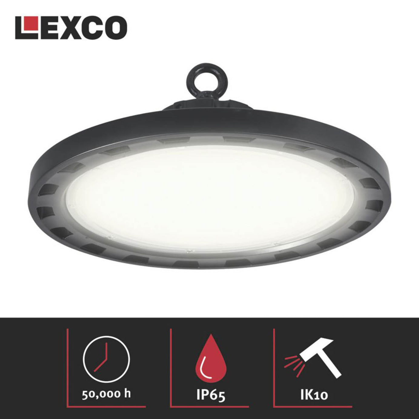 Lexco Leonis LED High Bay Light Black 120-200W 19,200-32,000lm - Image 3