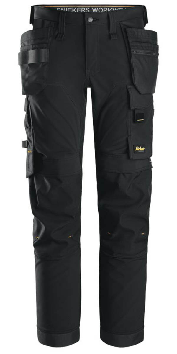 Snickers Work Trousers Mens Slim Fit Black Stretch Multi Pocket Cargo 35W 32L - Image 1