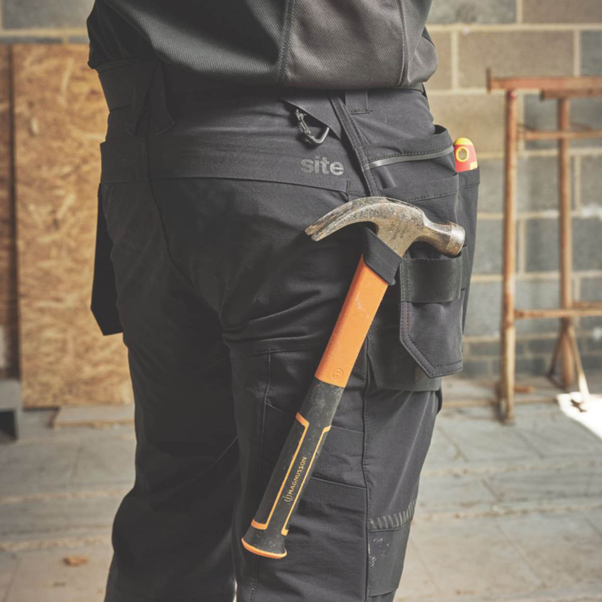 Site Work Trousers Mens Slim Fit Black Breathable Multi Pockets 40"W 32"L - Image 5