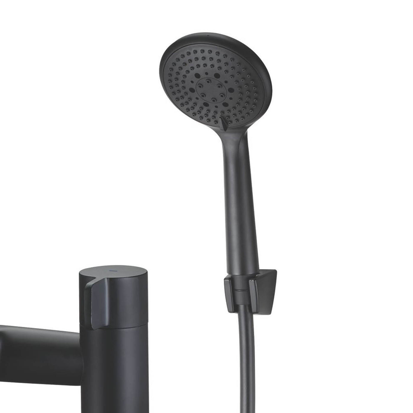 Swirl Manual Shower Mixer Tap Dual Control Caldew Black 120mm Deck Mounted - Image 4