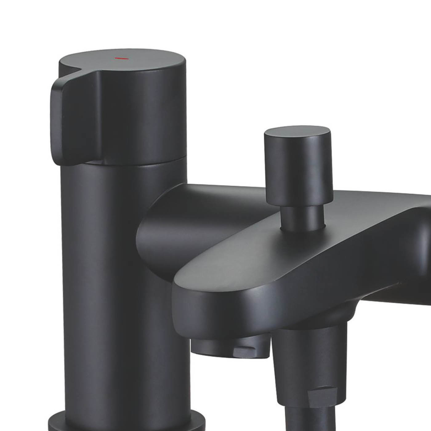 Swirl Manual Shower Mixer Tap Dual Control Caldew Black 120mm Deck Mounted - Image 5