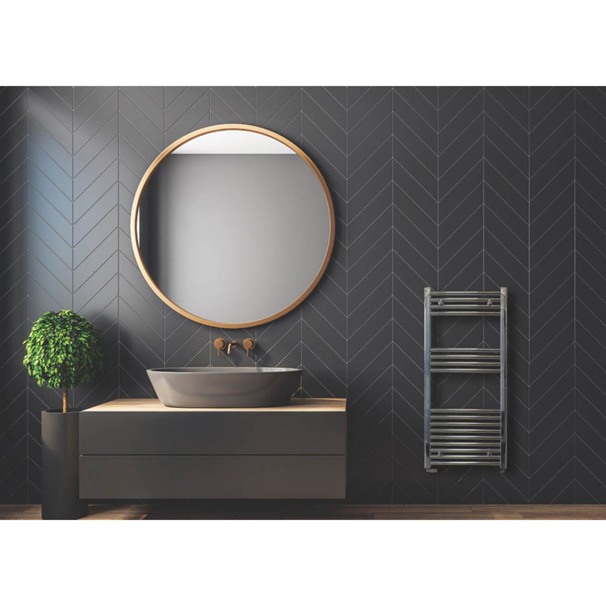 Towel Rail Radiator Chrome Flat Dual Fuel Bathroom Warmer Ladder (H)100x(W)50cm - Image 2