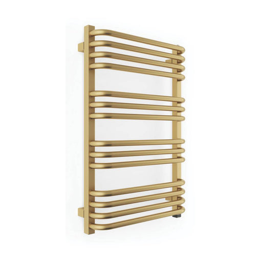 Terma Towel Rail Radiator Electric Brass Curved Bathroom Warmer (H)76x(W)50cm - Image 1