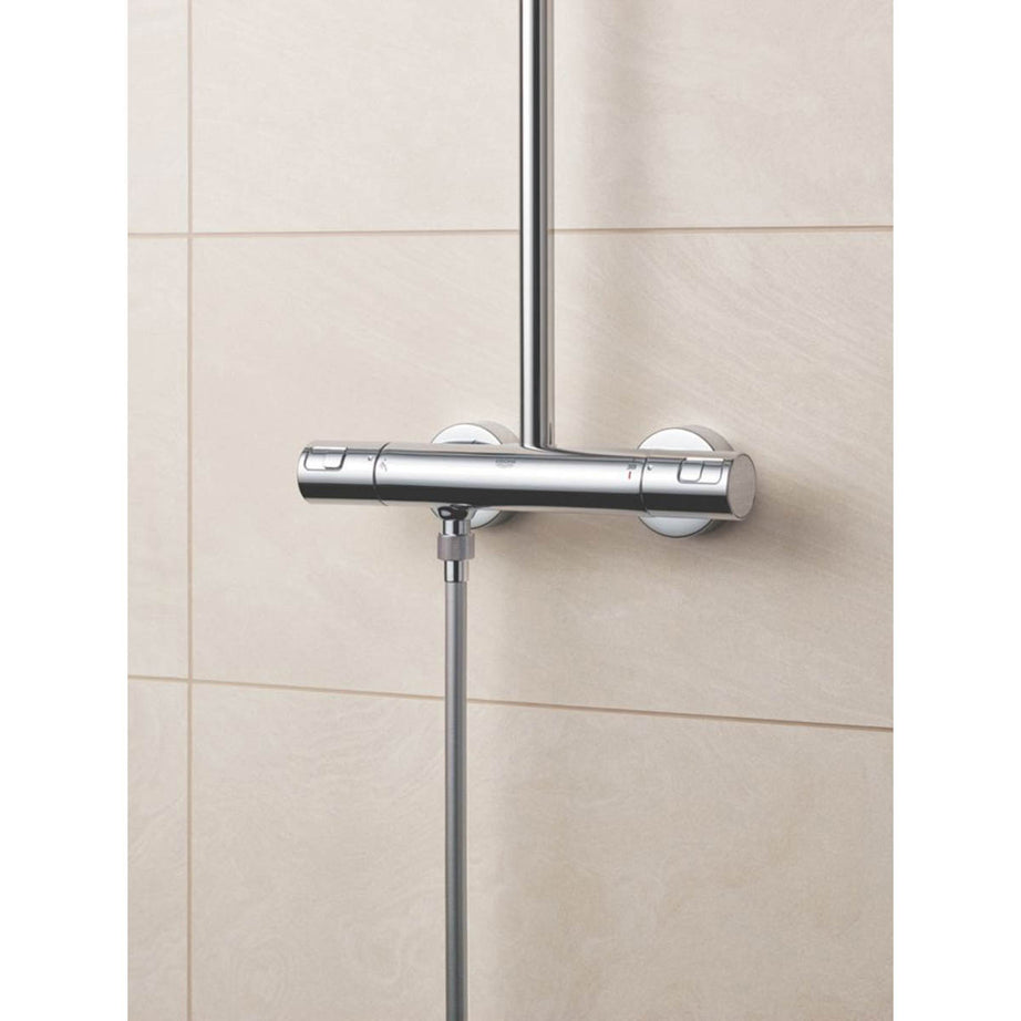Grohe Thermostatic Mixer Shower Chrome 2 Spray Pattern Twin Square Head Bathroom - Image 5