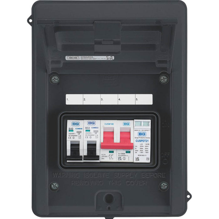 BG Sync EV Consumer Unit with SPD 5-Way Populated  IP65 Weatherproof Outdoor - Image 2