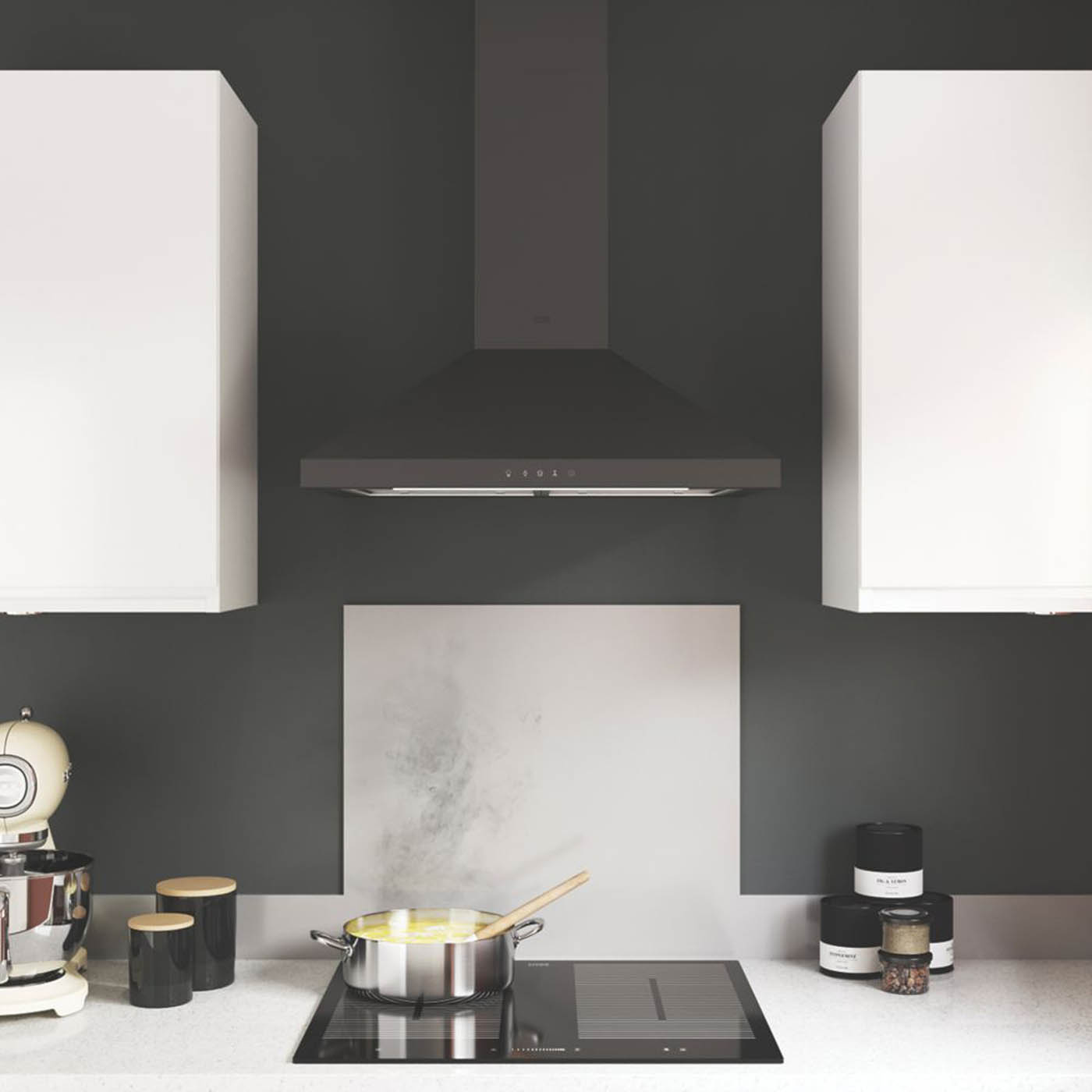 Cooker Hood Extractor Fan Kitchen Chimney Black Touch Control 5 Speeds 59.8cm - Image 3