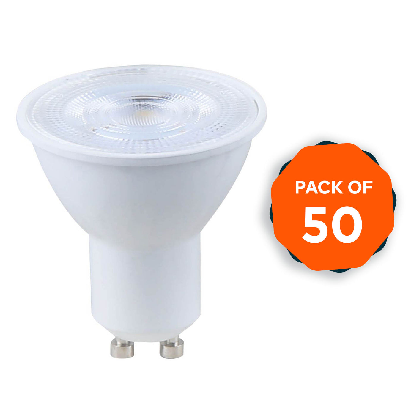 LED Light Bulbs GU10 Spotlight Warm White 345lm 36° Beam Angle 3.6W 50 Pack - Image 1