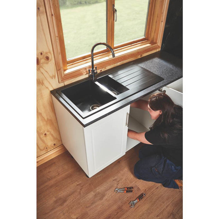 Kitchen Mixer Tap Mono Dual Lever Swivel Spout Chrome Modern Sink-Mounted - Image 4