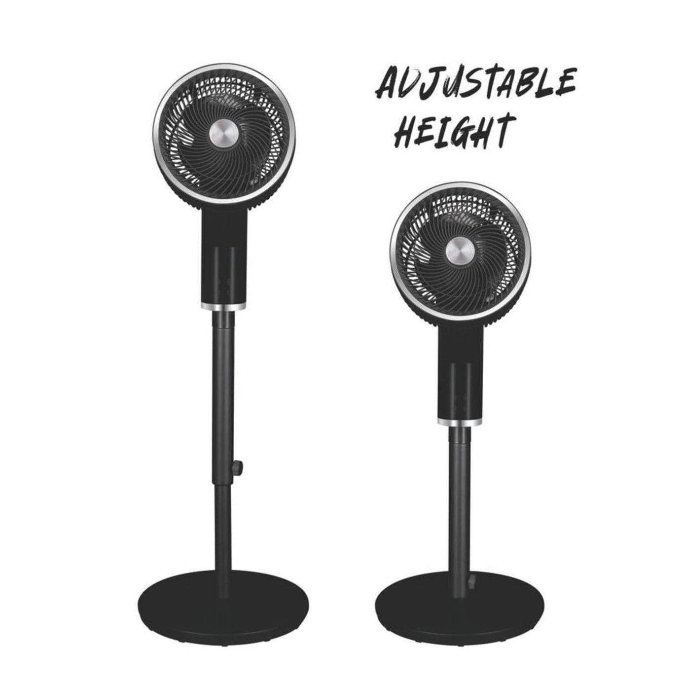 TCP Pedestal Fan Black 255mm 3 Speed Oscillating Adjustable Portable Smart Timer - Image 5
