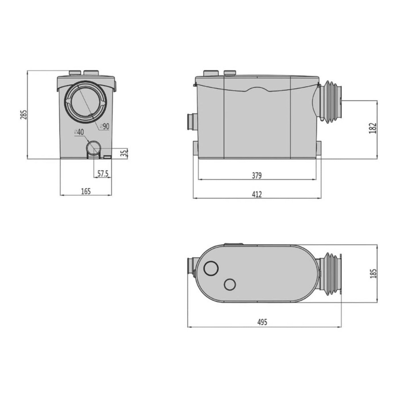 Flomasta  Macerator WC & Bathroom (Slim)  400W 220-240V - Image 6