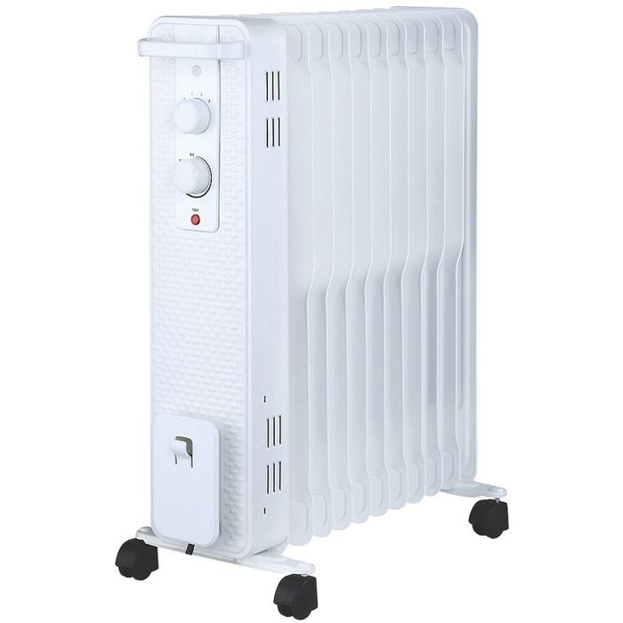 Oil Filled Radiator Electric White Space Heater Portable Thermostat Indoor 2400W - Image 2