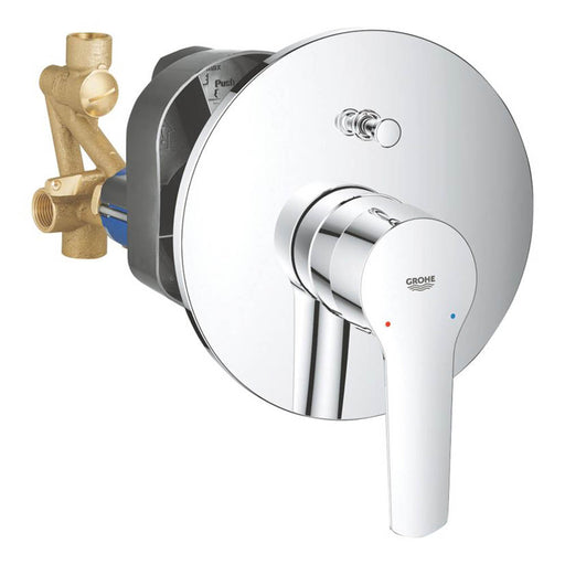 Single Lever Mixer Bath Shower Valve Chrome Concealed Brass 54 mm Pipe Centres - Image 1