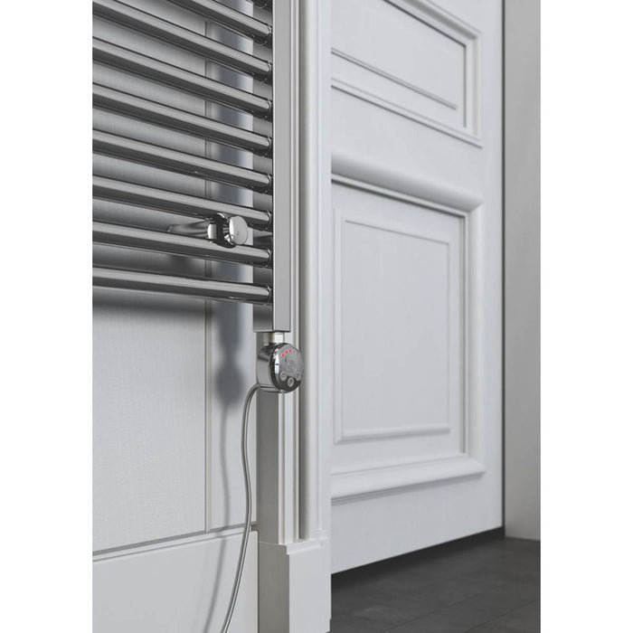 Electric Towel Rail Flat Warmer Bathroom Heater Radiator 60 x 40cm Chrome 410BTU - Image 5