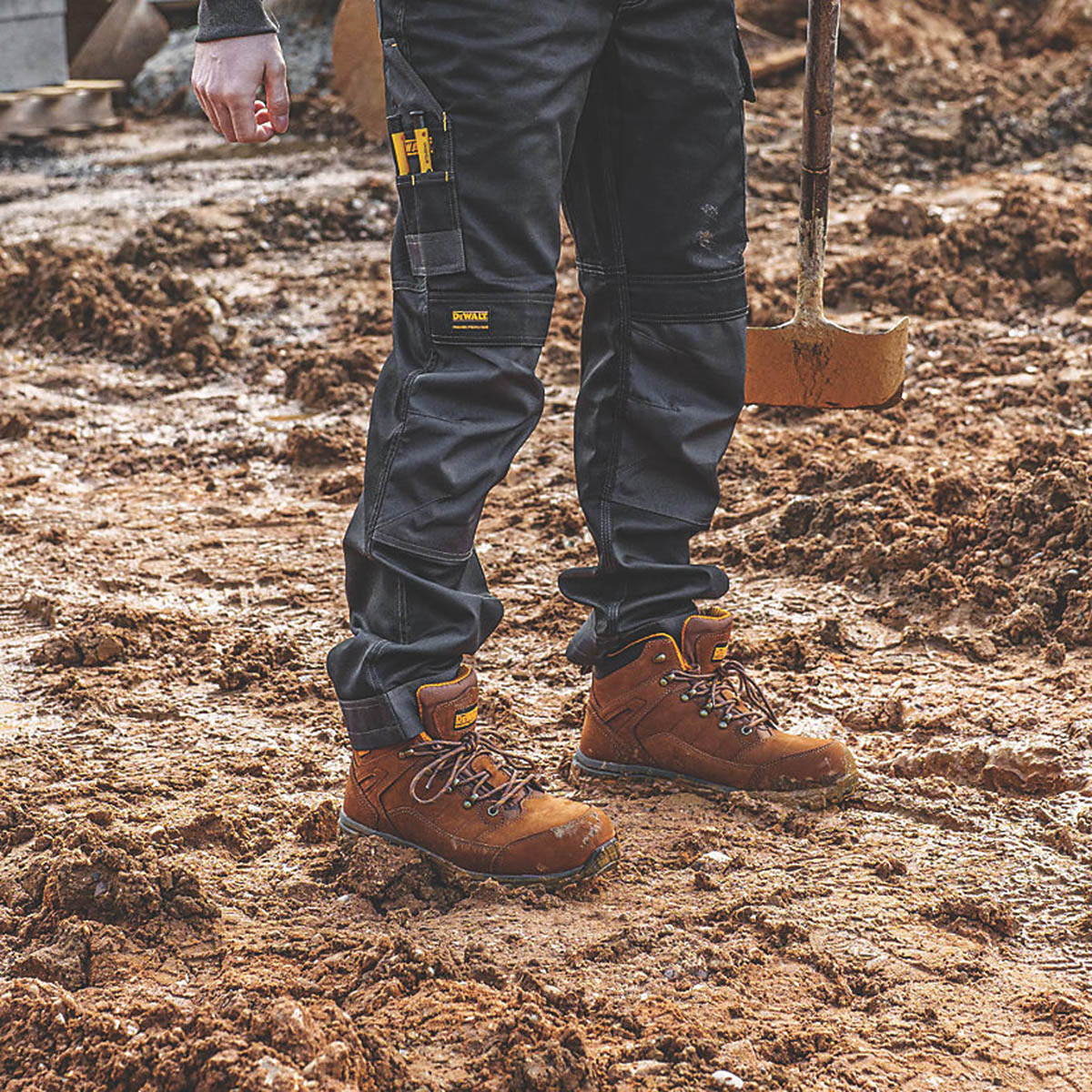 DeWalt Safety Boots Mens Wide Fit Brown Leather Work Shoes Aluminium Toe Size 12 - Image 8