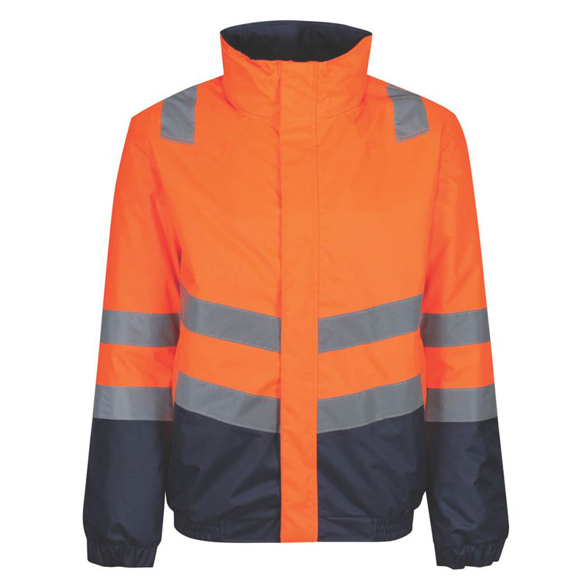 Regatta Bomber Jacket Hi Vis Orange Navy 45" Chest Windproof Waterproof Medium - Image 1