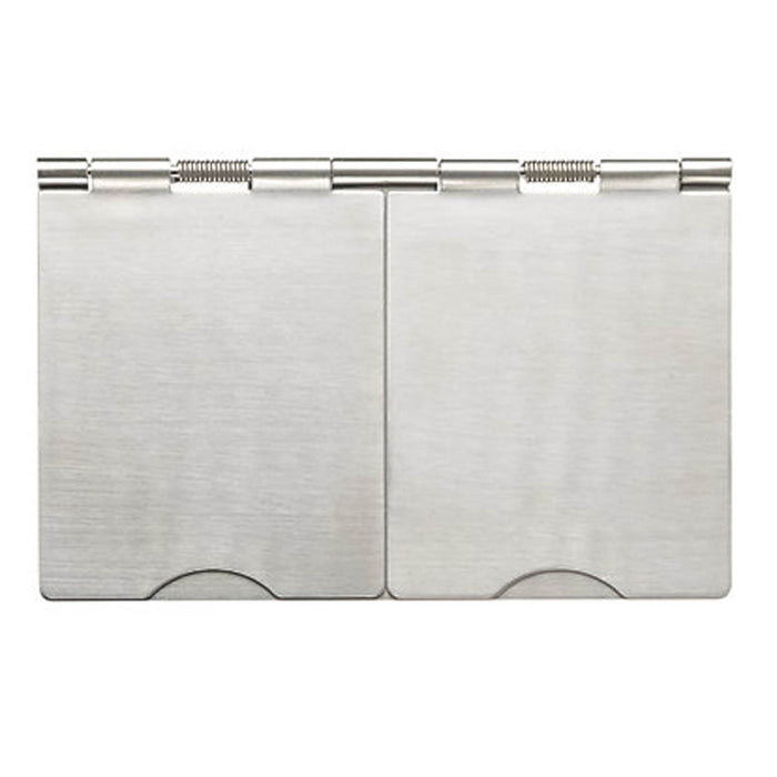 Floor Mounting Socket 2 Gang 13A Unswitched Brushed Steel Spring Coverplate - Image 3