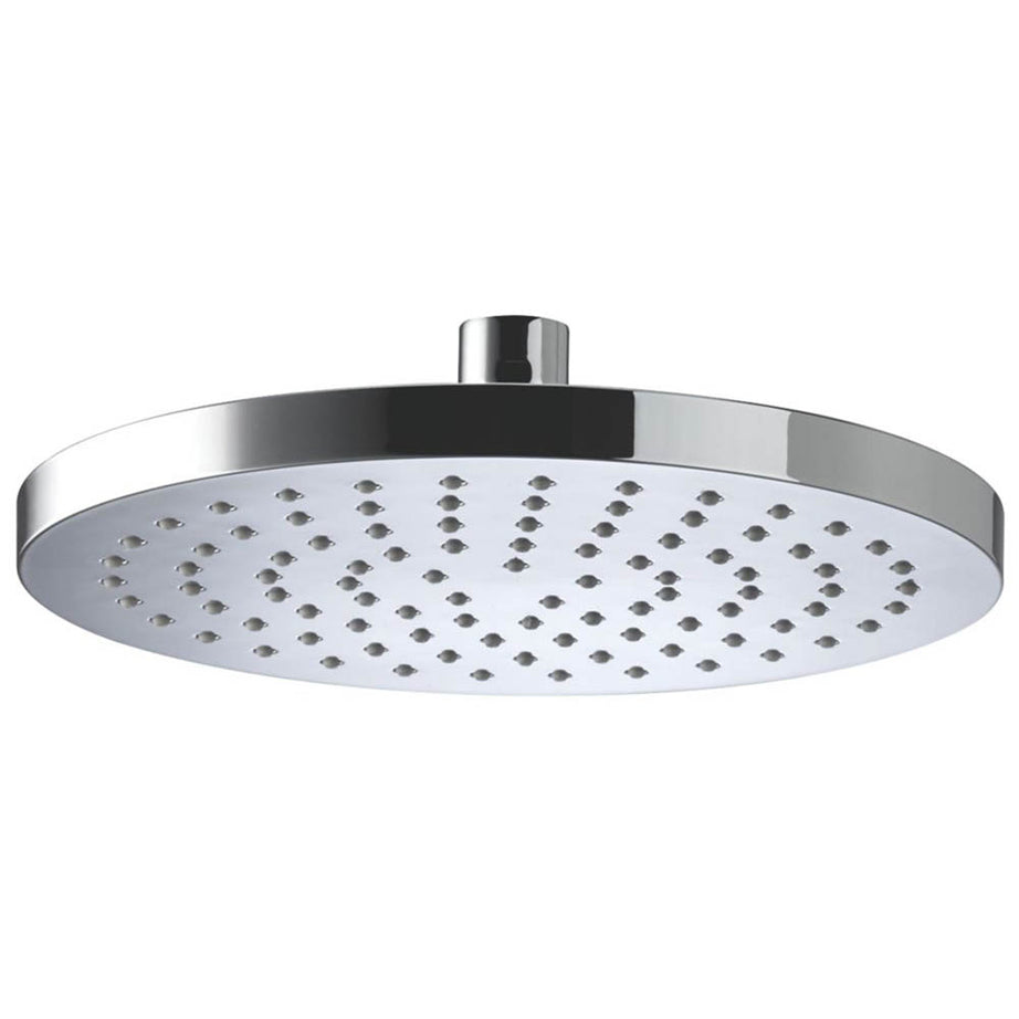 Shower Head Round Drench Swivel Tilt Chrome Single Spray Pattern 200mm - Image 1