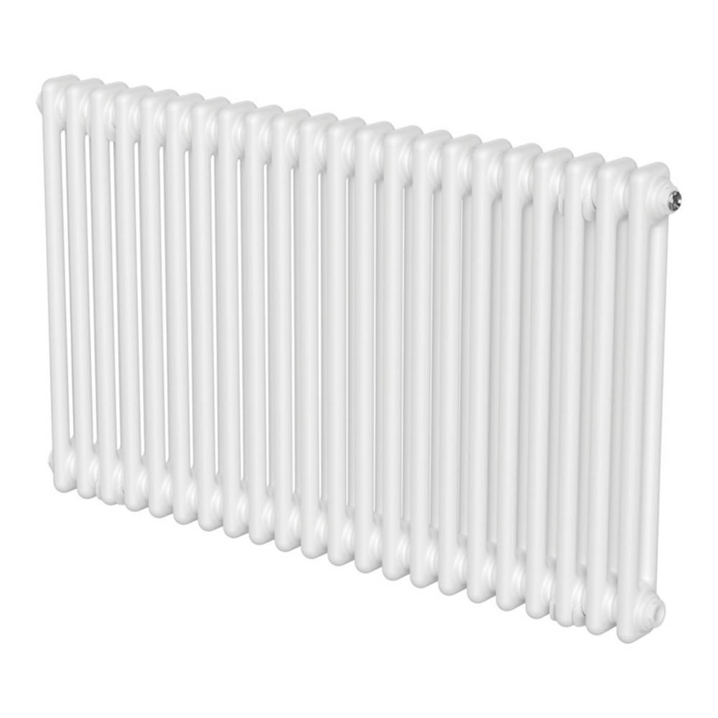 Flomasta 2 Column Radiator White Horizontal Steel Modern Indoor (H)60x(W)101.cm - Image 1