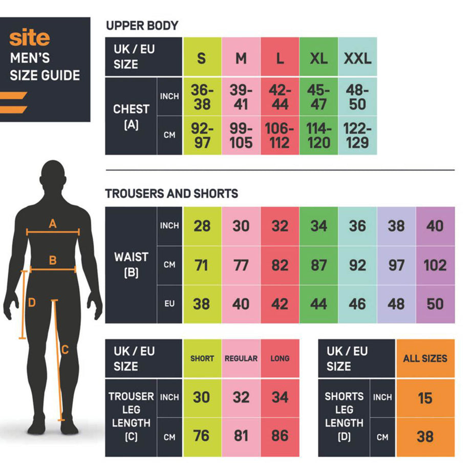 Site Work Trousers Mens Slim Fit Black Stretch Multi Pocket Breathable 30"W 32"L - Image 2