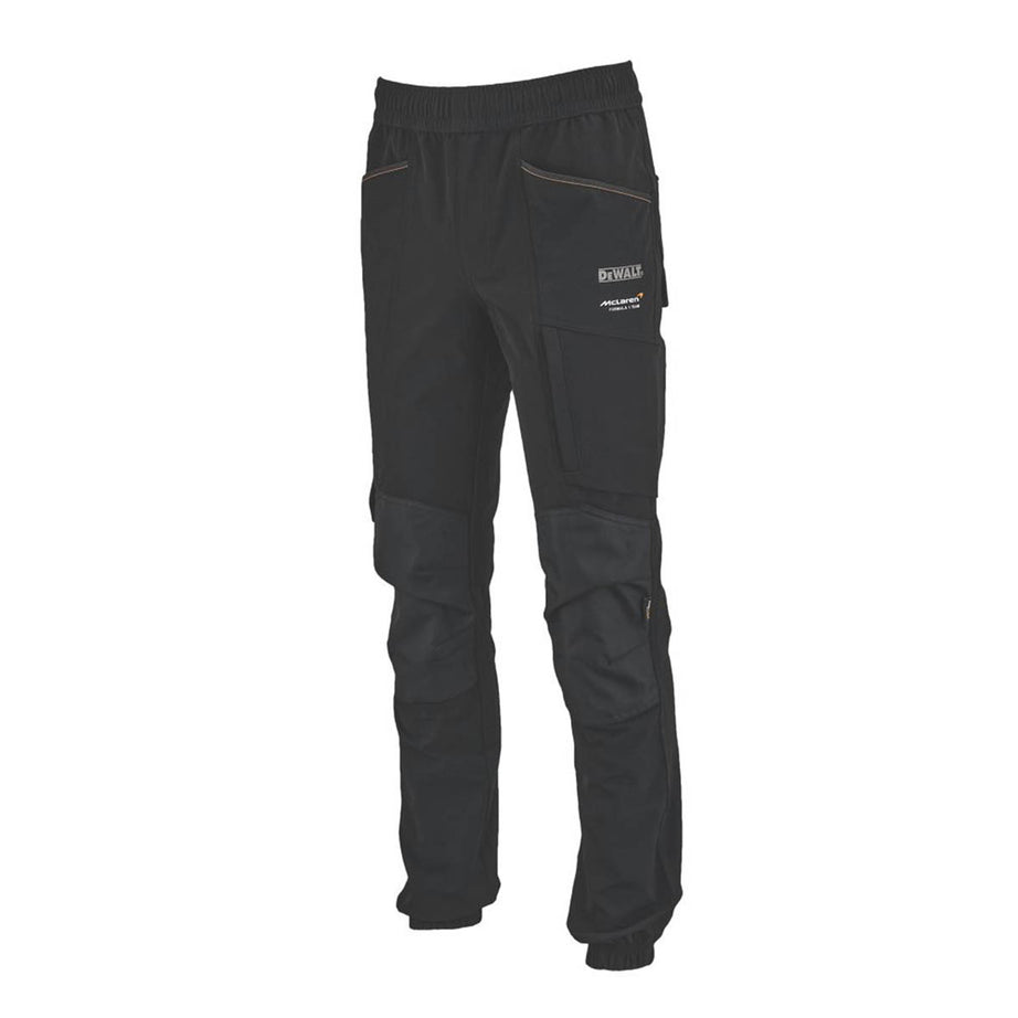 DeWalt Mens Work Joggers McLaren F1 Team Breathable Black Medium 32-40" W 31" L - Image 1