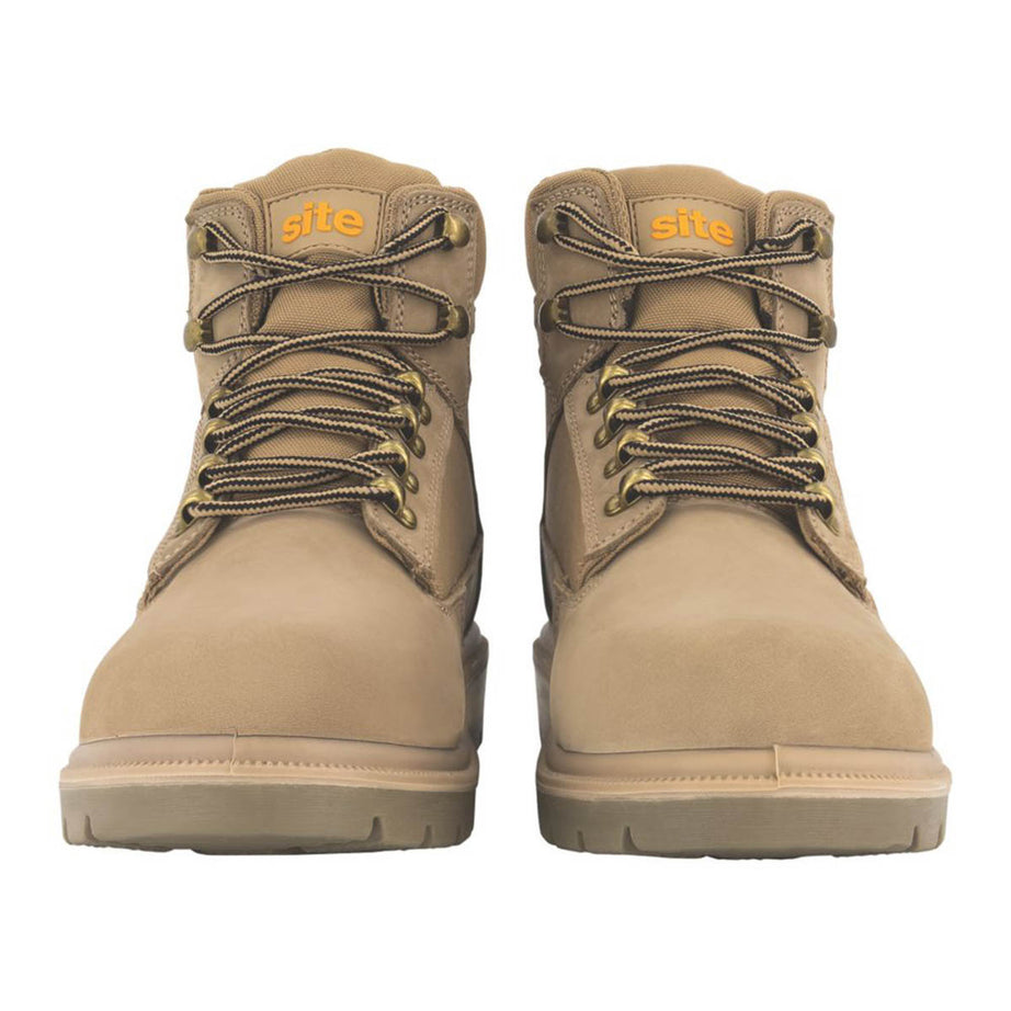 Site Safety Boots Mens Standard Fit Stone Leather Work Shoes Steel Toe Size 9 - Image 5