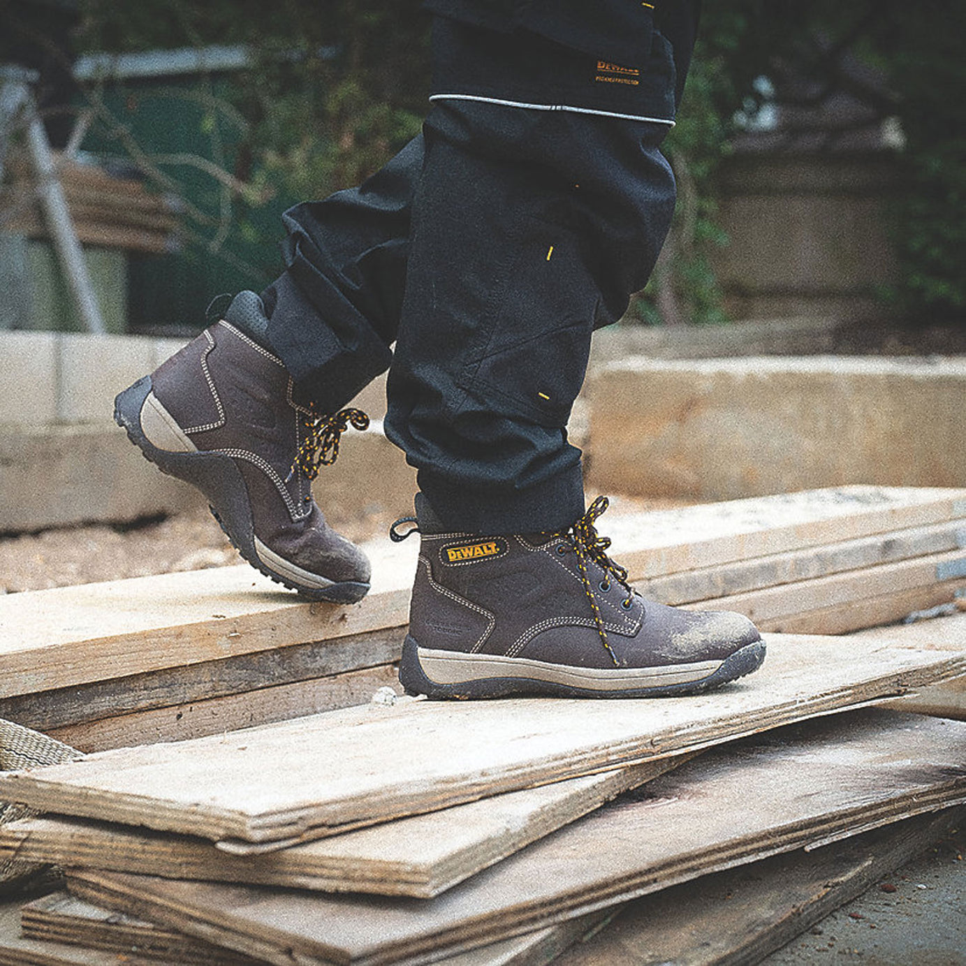 DeWalt Safety Boots Mens Wide Fit Brown Leather Work Shoes Steel Toe Size 12 - Image 6