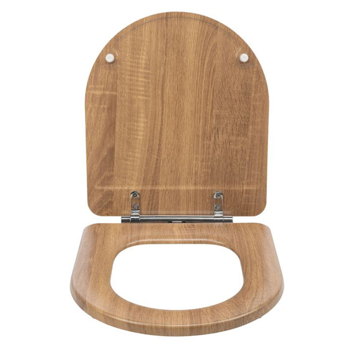 Universal Toilet Seat Wooden Bathroom Oval Soft Close Adjustable Quick Release - Image 2