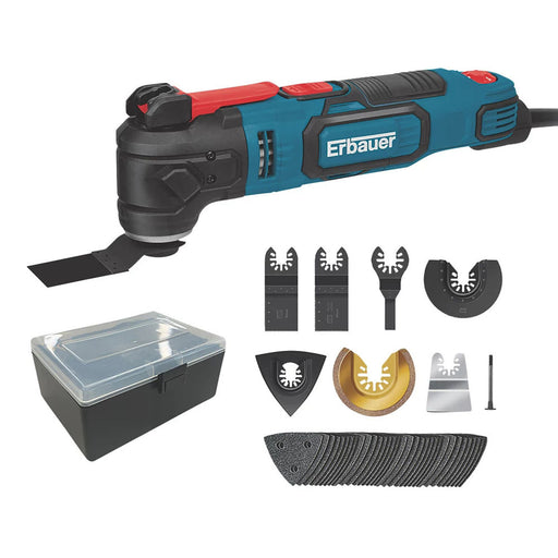 Erbauer Multi Tool Kit Corded EMT300-QC 300W 230-240V Variable Speed With Plug - Image 1