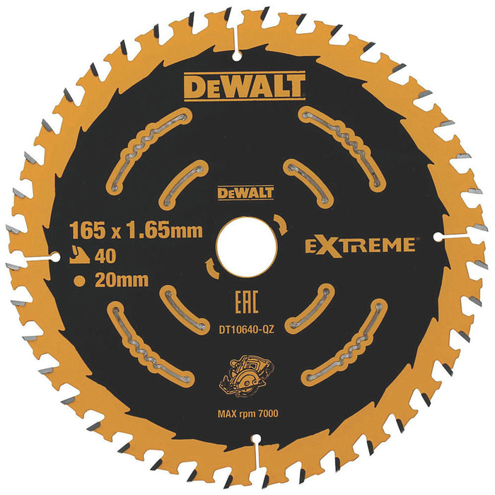 DeWalt Circular Saw Blade DT10640-QZ Extreme 2nd Fix 165 mm Cross Cut Wood - Image 1