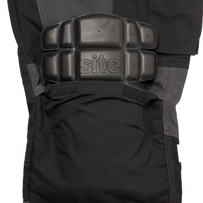 Site Men's Trousers Work Pants Cargo Multi Pockets Knee Pad Black&Grey W30"L32" - Image 2