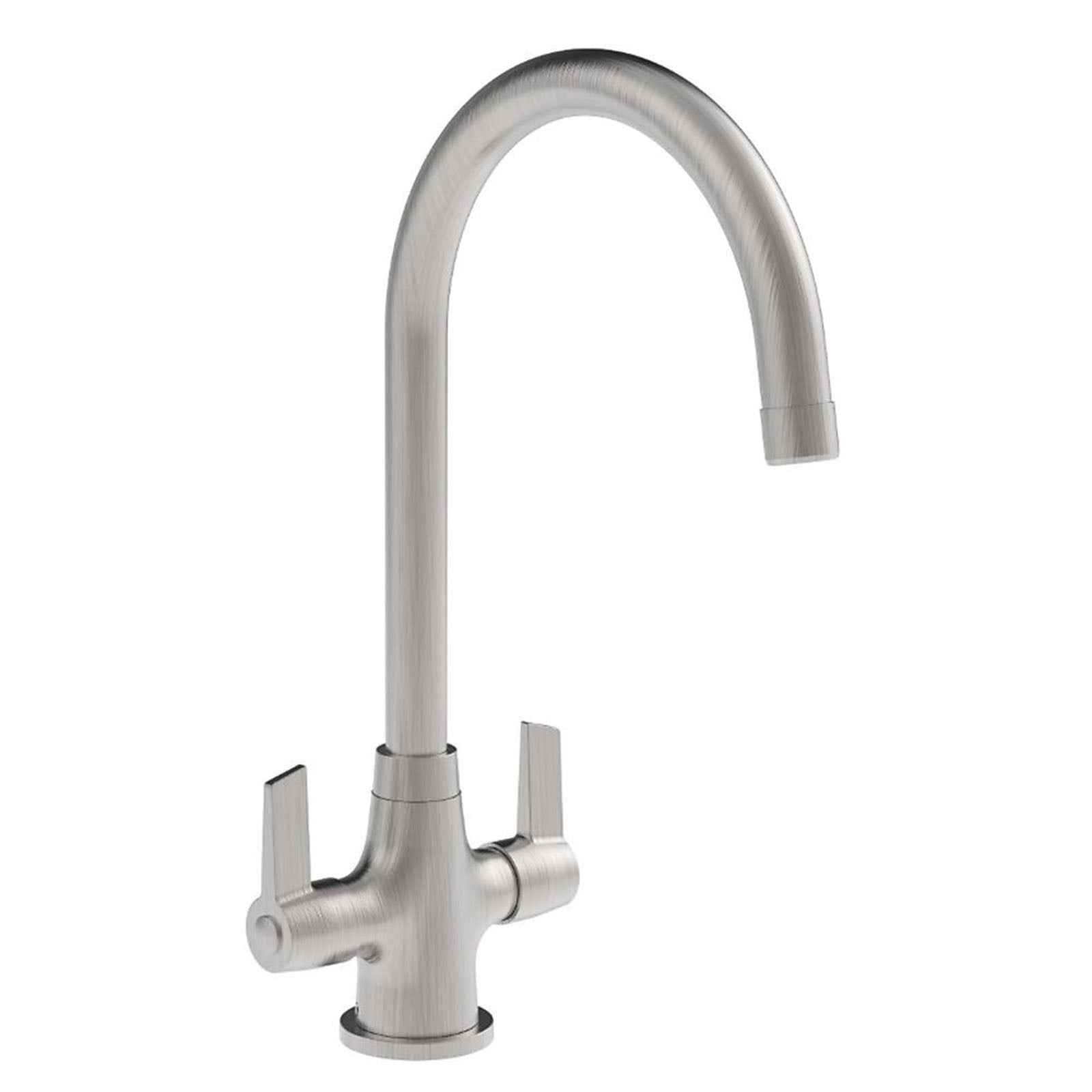 Bristan Kitchen Tap Mono Mixer Double Lever Brass Swivel Spout Contemporary - Image 1