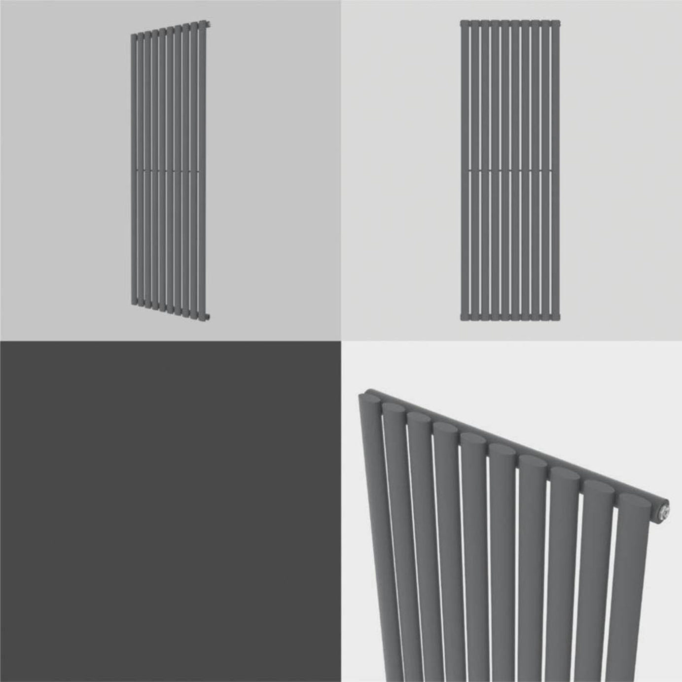 Flomasta Designer Radiator Anthracite Vertical Steel Modern (H)180x(W)60cm - Image 6