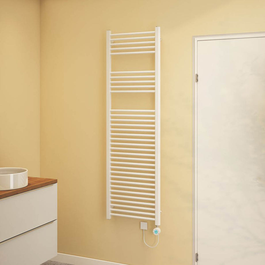 Flomasta Flat Towel Radiator Electric White Programmable 1600mm x 500mm 1706BTU - Image 2