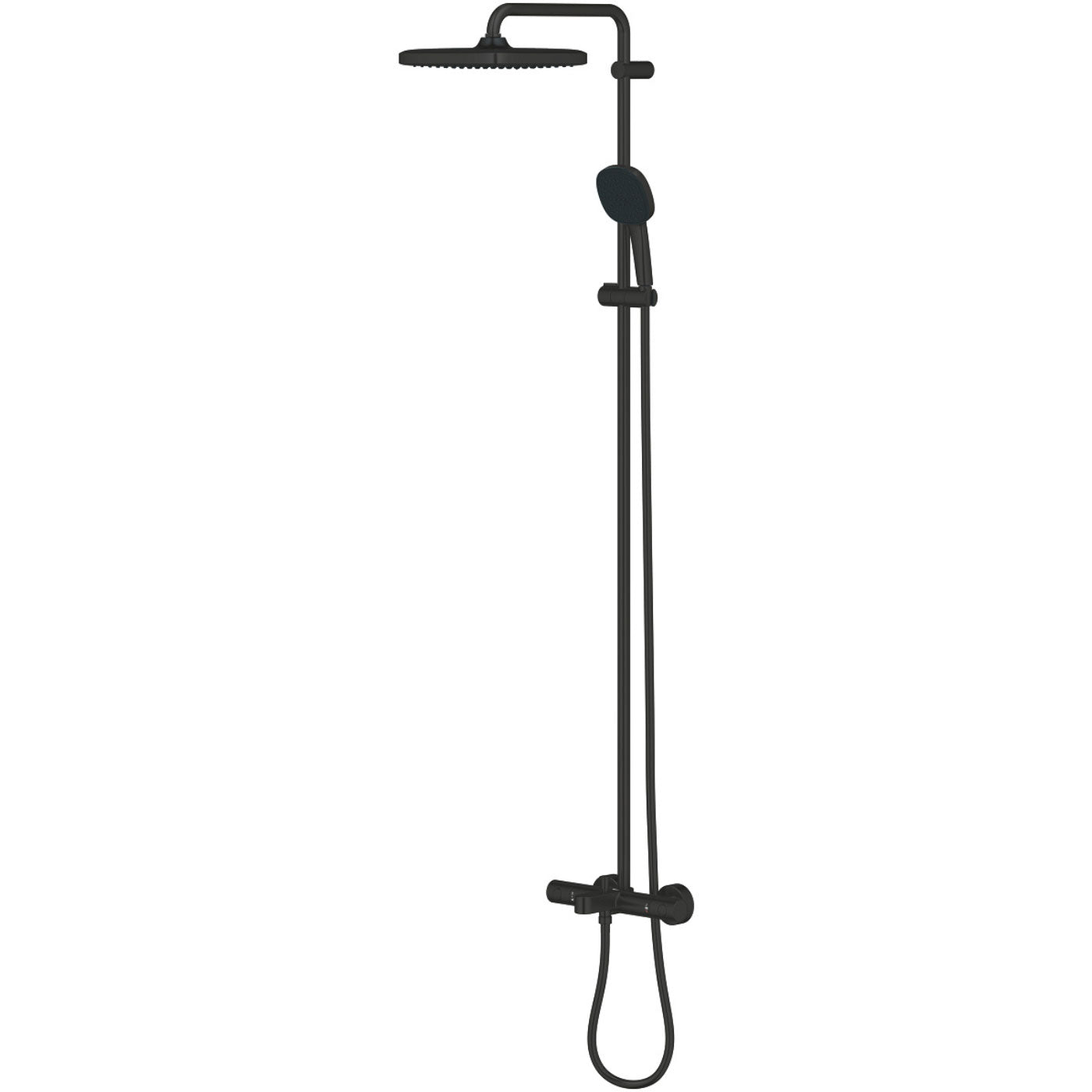 Bathroom Thermostatic Shower Mixer Black Twin Square Head 2 Spray Patterns - Image 4