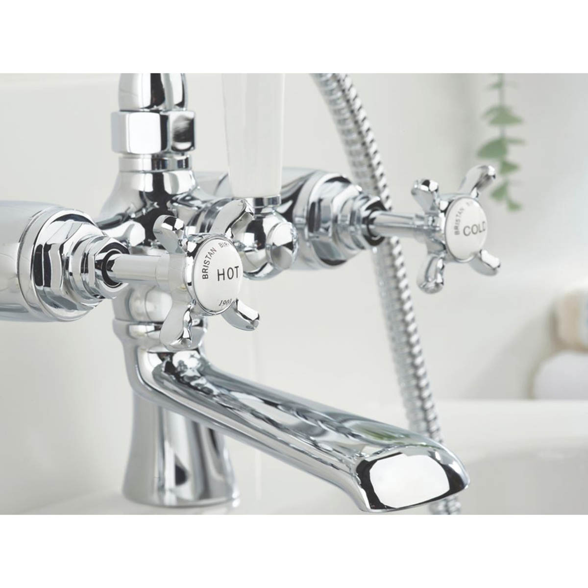 Bristan Shower Mixer Tap Dual Control Manual Brass Chrome Deck Mounted 345mm - Image 4