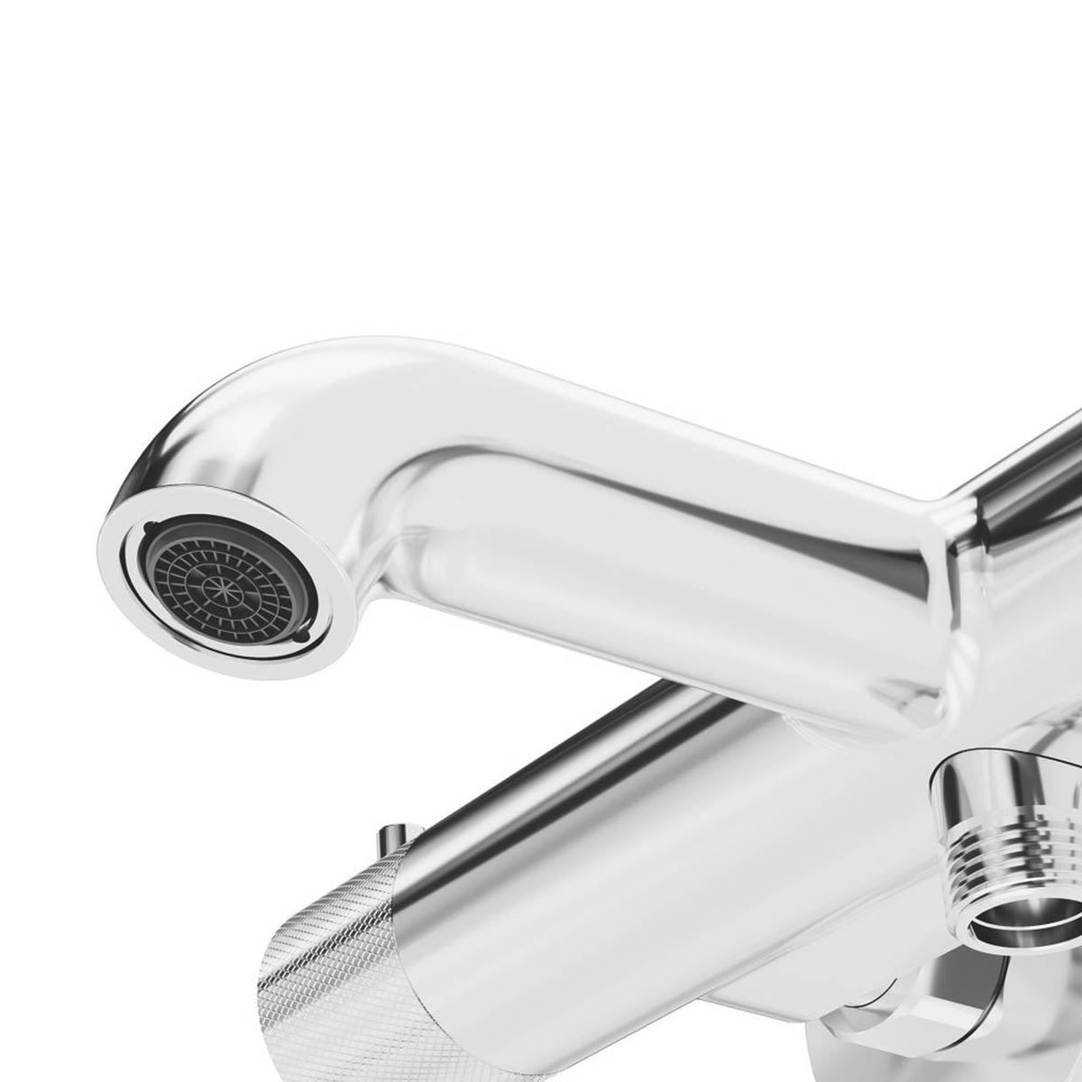 Swirl Thermostatic Bath Filler Shower Mixer Tap Valve With Diverter Double Lever - Image 2
