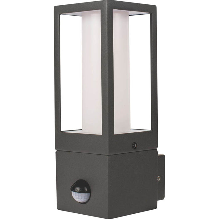 Outdoor Wall Light 1 Lamp PIR Sensor Grey Decorative Die-Cast Aluminium IP44 35W - Image 1