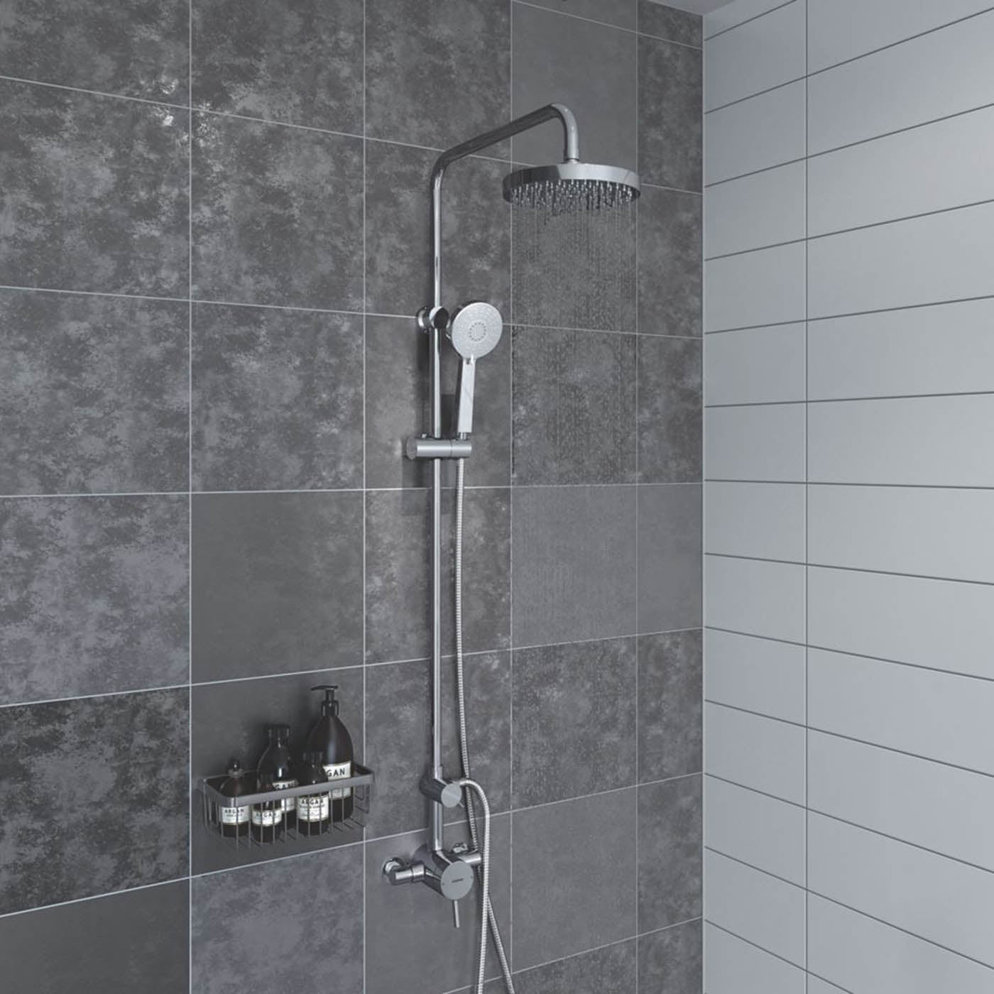 Bristan Mixer Shower Thermostatic Prism Rear-Fed Exposed Chrome Twin Round Head - Image 2