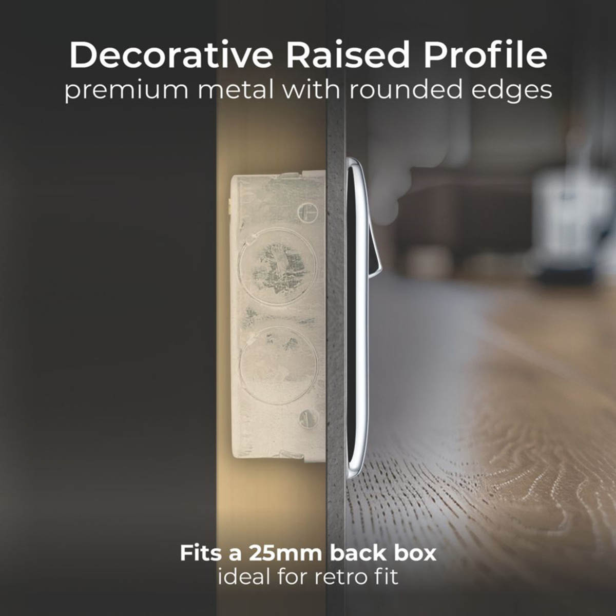 BG Wall Plug Sockets Chrome White Inserts 13A 2 Gang DP Switched Pack Of 5 - Image 5