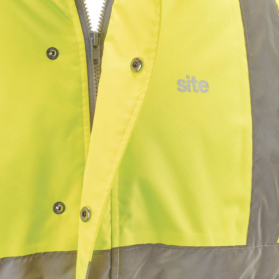 Site Hi-Vis Pilot Jacket Yellow Battell Waterproof With Hood X Large 54" Chest - Image 6