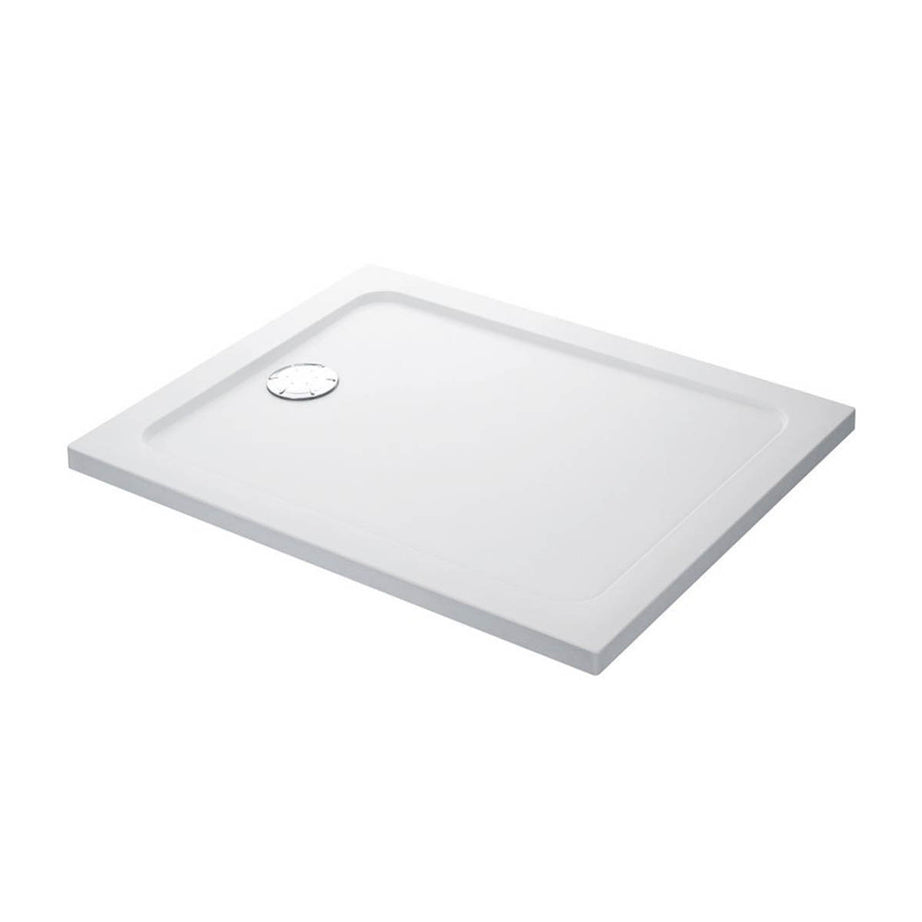 Mira Shower Tray White Resin Stone Rectangular Anti-Slip 1000 x 700 x 40mm - Image 1