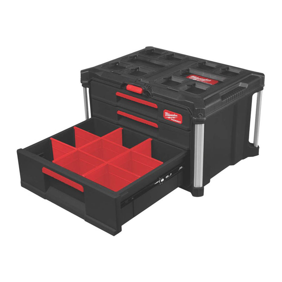 Milwaukee Tool Box 16.2" Packout 2+1 Drawer Storage Heavy Duty Organiser - Image 4