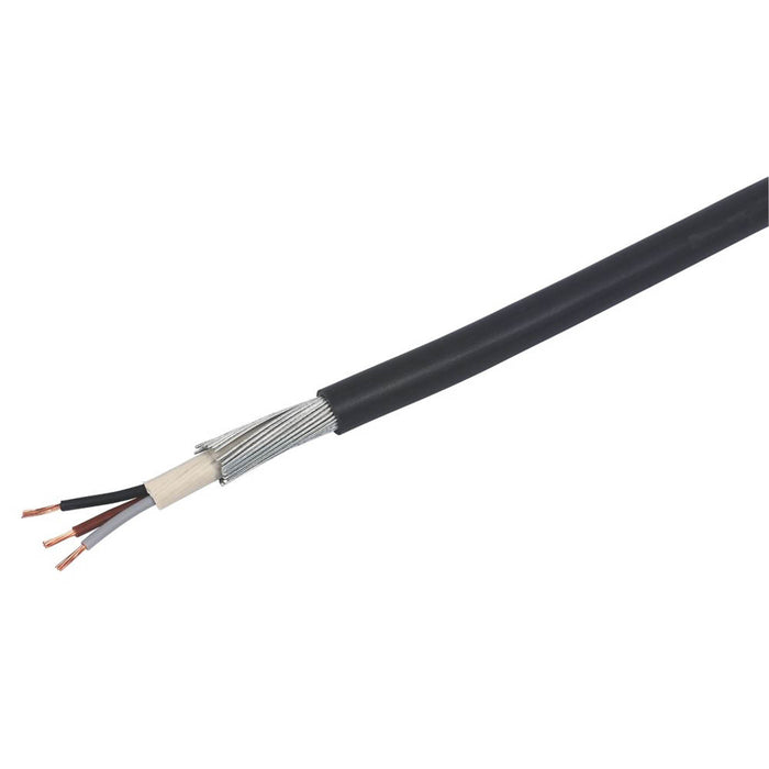 Armoured Cable Electrical PVC Sheath Bare 6943X Black 3-Core 2.5mm²  100m Drum - Image 1